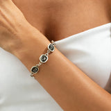 Luxury Irregular Acrylic Black Diamond Pendant Necklace & Bracelet Set Women Autumn Winter