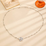 Simple Women's Metal Frangipani Flower Beaded Waist Chain Beach Belly Chain