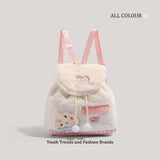 Autumn and winter fluffy backpack purse mini, fashionable female sweet plush backpack small, versatile student bag, toddler purse