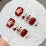 Christmas wear nail high quality three-dimensional Christmas tree autumn and winter handmade fake nail nail patch