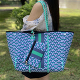 Camo Leopard Black Print Beach Tote – Women’s Neoprene Travel Bag, Diving Fabric Casual Handbag