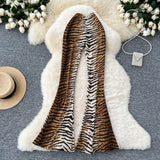 Women's Sexy Fashion Leopard Flare Pants - Leopard Print Stretchy Skinny Leg, Slimming Casual Trousers