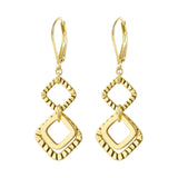 Brass real gold electroplating niche light luxury karst pleated earrings women's earrings