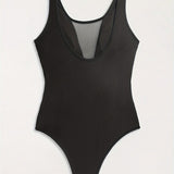 Black Tight Triangle One-piece Swimsuit Women's