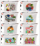 Linen printed cosmetic bag, cosmetic lipstick storage bag, small simple zipper evening clutch bag,