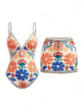 Women's Printed Bohemian Flowy Sling Vacation Style Swimsuit