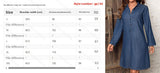 Women's temperament elegant fashion casual solid color front buckle crimped sleeve lapel solid color long tencel cotton