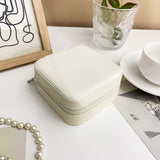 Jewelry storage box, storage box portable zipper case, travel jewelry stud earrings pu jewelry