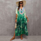 Tie-Strap Beach Cover-Up Dress ¨C Vacation Kimono Robe Maxi