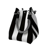 Woven Bucket Bag – Fashion Knit Handbag, Lucky Drawstring Shoulder Purse, Women’s Vacation Tote