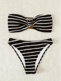 Swimsuit sexy striped tube top bikini swimsuit female bikini