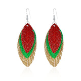 Bohemian Geometric Drop Earrings - Lightweight Feather, Leaf & Multi-Color Fringe Triple Tassel Dangles