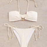 Women's Bikini Two Piece Swimsuit Shell Minimalist Swimsuit Set