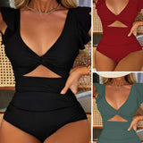 One-piece Swimsuit Sexy Backless Solid Color Slimming Women's Swimwear