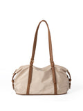 Summer contrasting shoulder bag women, versatile commuter large capacity Boston bag, top handle purse, hobo shoulder purse