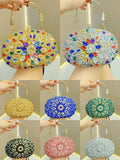 Clutch Purses for Women Evening Bag Nude Purse Luxury Handbag Bride Wallet Glitter Multicolor Rhinestone Bags - AfterAmour
