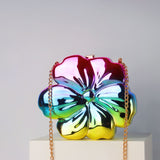 Elegant Flower Gold Acrylic Bag – Mini Dinner Bag & Prom Bag for Weddings, Parties, and Evenings