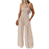 Women's Bohemian Spaghetti Strap Printed Jumpsuit Pants