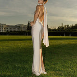 Satin Slip Dress with Low Back