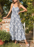 Summer Dress Casual Women's Bohemian Sleeveless Print Long Layered Long Dress Beach Dress