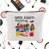 Linen printed cosmetic bag, cosmetic lipstick storage bag, small simple zipper evening clutch bag,