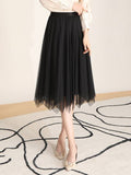 Elegant Tulle Midi Skirt - AfterAmour