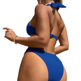 Solid Color Multi Color Sexy Quality Bikini Strappy Two Piece Set