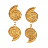 Baroque Irregular Pearl Conch Earrings Art Vintage Handmade Personality Jewelry
