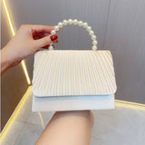 Women's Clutch Bag, Unique French Pleated Evening Dress Bag