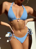 Swimsuit women's senior sensual sexy bikini solid color women's swimsuit popular swimsuit