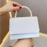 Women's Clutch Bag, Unique French Pleated Evening Dress Bag, Crossbody Handheld Banquet Bag M4647-009W85