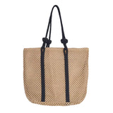 Embroidered Cotton Rope Strap Straw Bag – Hollow-Out Woven Beach Tote, Vacation Shoulder Purse