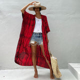 Women¡¯s Rayon Tie-Dye Beach Cover-Up ¨C Vacation Bikini Kimono, Sun Protection Swimsuit Outerwear