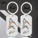 Personalized Keychains for Women Customized Key Chains Men Engraved Name Inspirational Stainless Steel Dog Tag