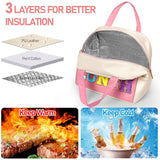 Bento bag, embroidered lunch bag, student lunch box handbag, fresh-keeping large-capacity thickened ice bag