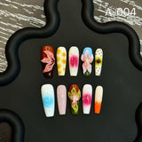 Exaggerated niche abstract handcrafted design HandmadePress on Nails