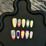 Hawaii Island Handmade Press on Nails Patch Carving White Autumn and Winter
