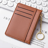 Ultra-thin new card bag for women, small and simple multi-card zipper change bag, large-capacity ID card holder, card holder.