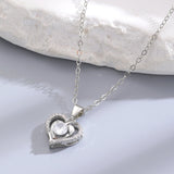 Ocean Heart Valentine's Day Copper Inlaid Zircon Heart Necklace Mother's Day Gift