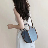 Small top handle purse, women's bag fruit basket bag, denim crossbody bucket vegetable basket bag, women's three-dimensional bag