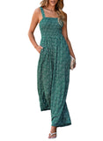 Women's Bohemian Spaghetti Strap Printed Jumpsuit Pants