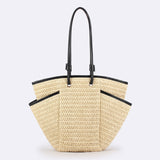 Handwoven Large Tote – Designer Beach Bag, Daily Casual Vacation Purse, Versatile Women's Accessory