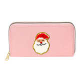Women's alphabet embroidered wallet, long coin purse, nylon zipper ticket holder, multi-function card bag