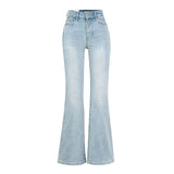 Women's Light Blue High Waist Slim Fit Bootcut Jeans