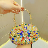 Clutch Purses for Women Evening Bag Nude Purse Luxury Handbag Bride Wallet Glitter Multicolor Rhinestone Bags - AfterAmour