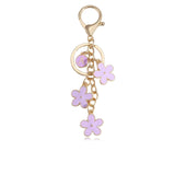 Initial Keychain White/Pink Flower Charms for Key Cute Letter Keyring Bag Charm 26 Letter Cherry Blossom Daisy Keychain