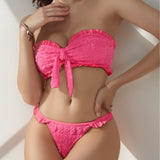 High Quality Bikini Bubble Fabric Two Piece Swimsuit Women's Bikini Swimwear