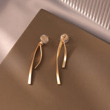 Gold Earrings for Women Hypoallergenic Leverback Drop Dangle Earrings Trendy 14K Gold Plated Twisted Spiral Teardrop Rhombus Heart Dangle Earring for Women Dainty Fashion Jewelry Gifts