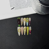 Original Luxury Court Blush Nail Long Pointed Premium Sense Ice Through HandmadePress on Nails Batch