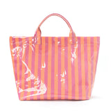 Striped Tote Bag – High-Aesthetic Lightweight Handbag, Commuter Large Travel Shoulder Bag